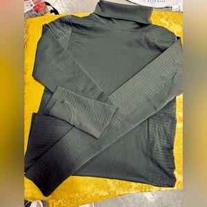 Athleta Barely Worn Deep Olive Moto Top